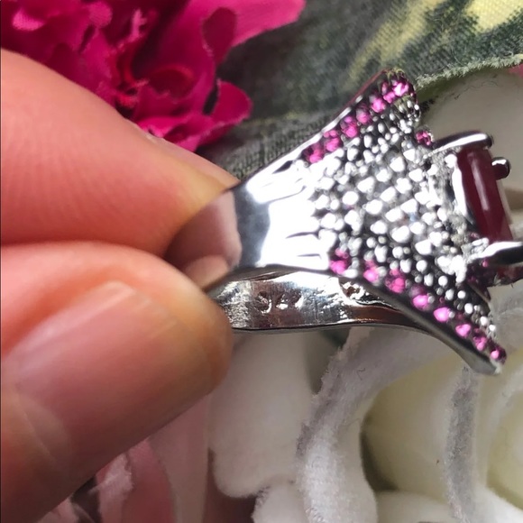 New! 925 stamped sterling silver/crystals ring 6 - Picture 7 of 8